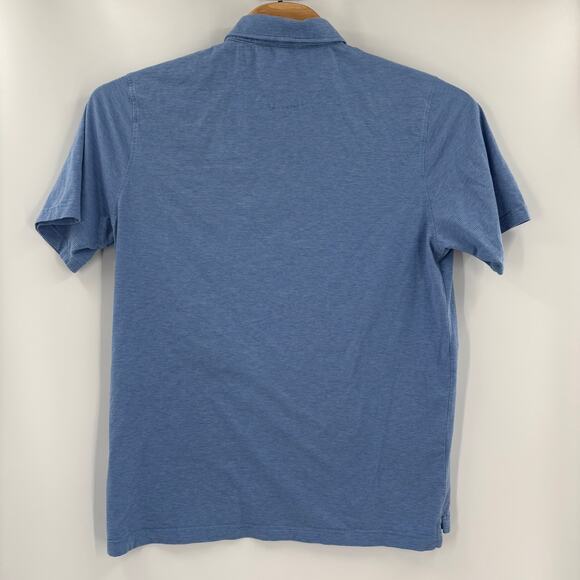 Peter Millar Mens XL Blue Striped Cotton Silk Blend Short Sleeve Polo Shirt - Picture 4 of 4